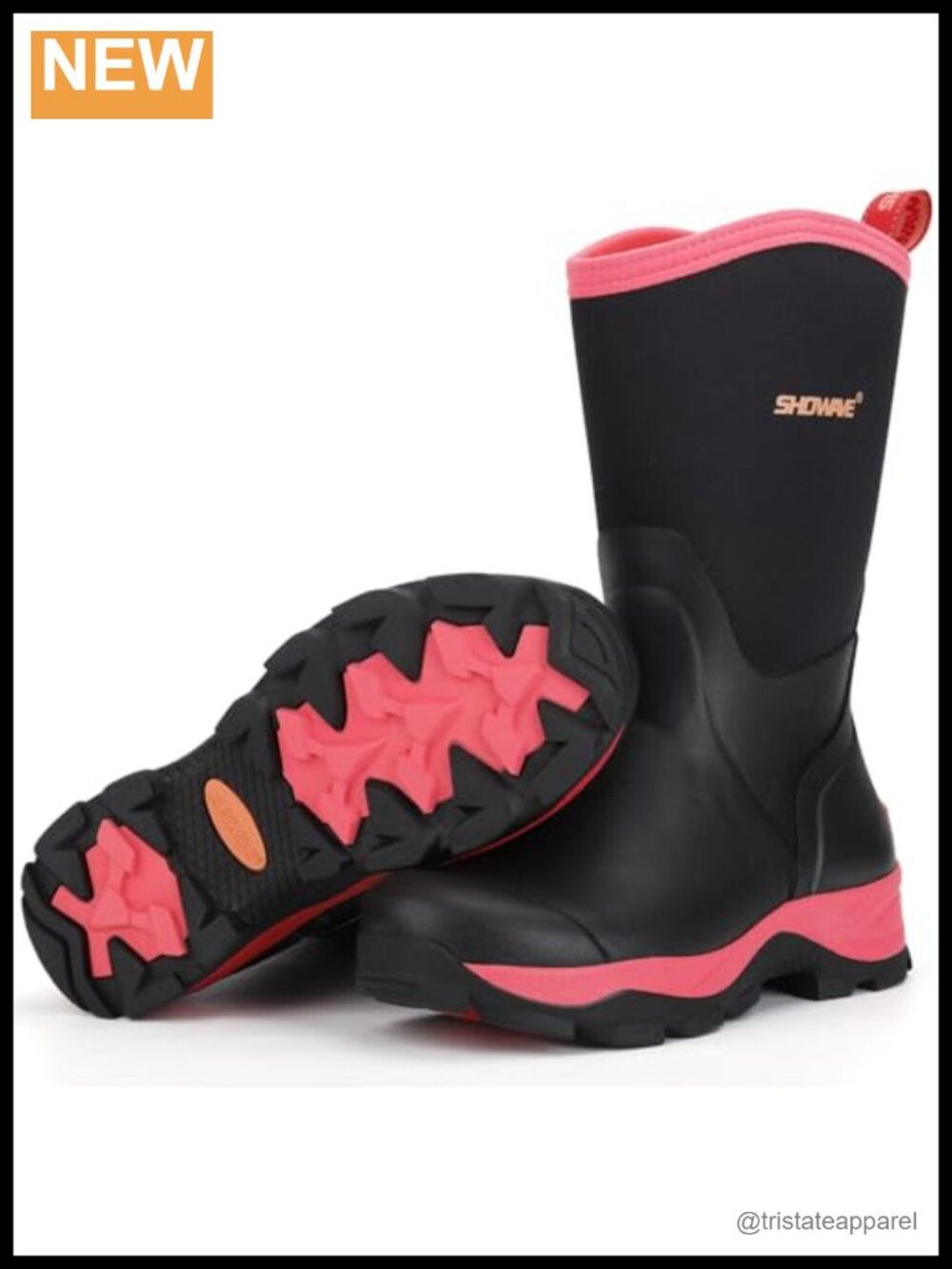Women's Mid-Calf Waterproof Rubber Rain Boots 5mm Neoprene